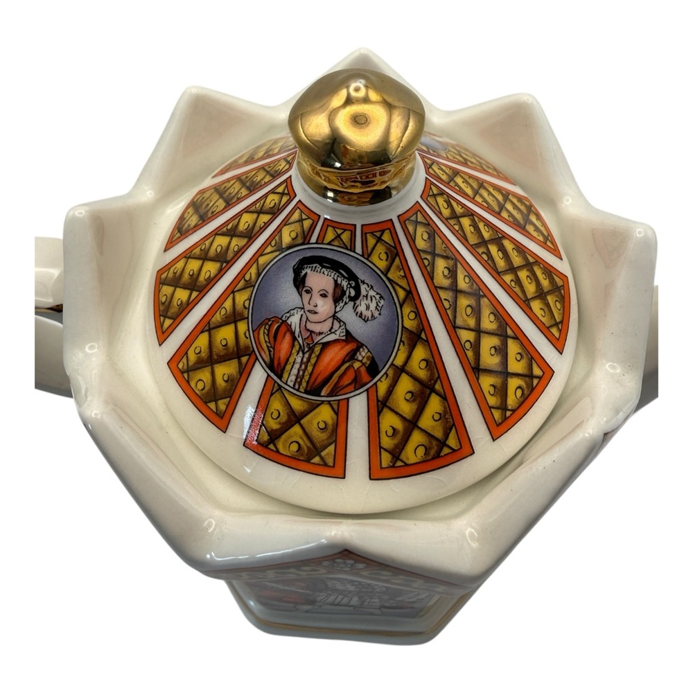 Sadler England Teapot Set – Henry VIII &‎ Elizabeth I Crown Top Vintage - Picture 8 of 16